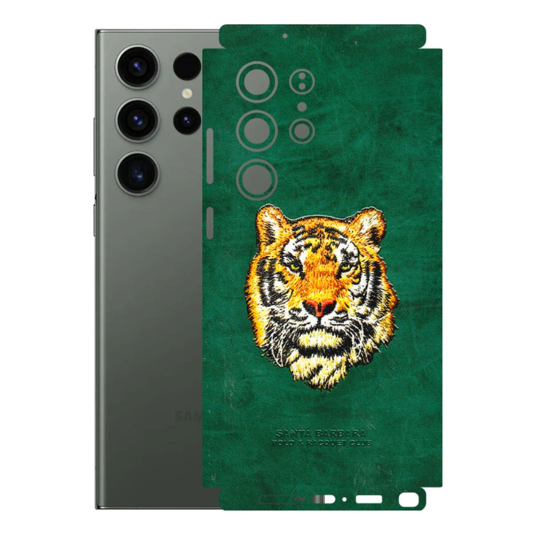 Samsung A/S Series Phone Skins (All Models) - Leather Feel Tiger - 3D Embossed Finish (L-111) Samsung Galaxy S23 Ultra (5G)