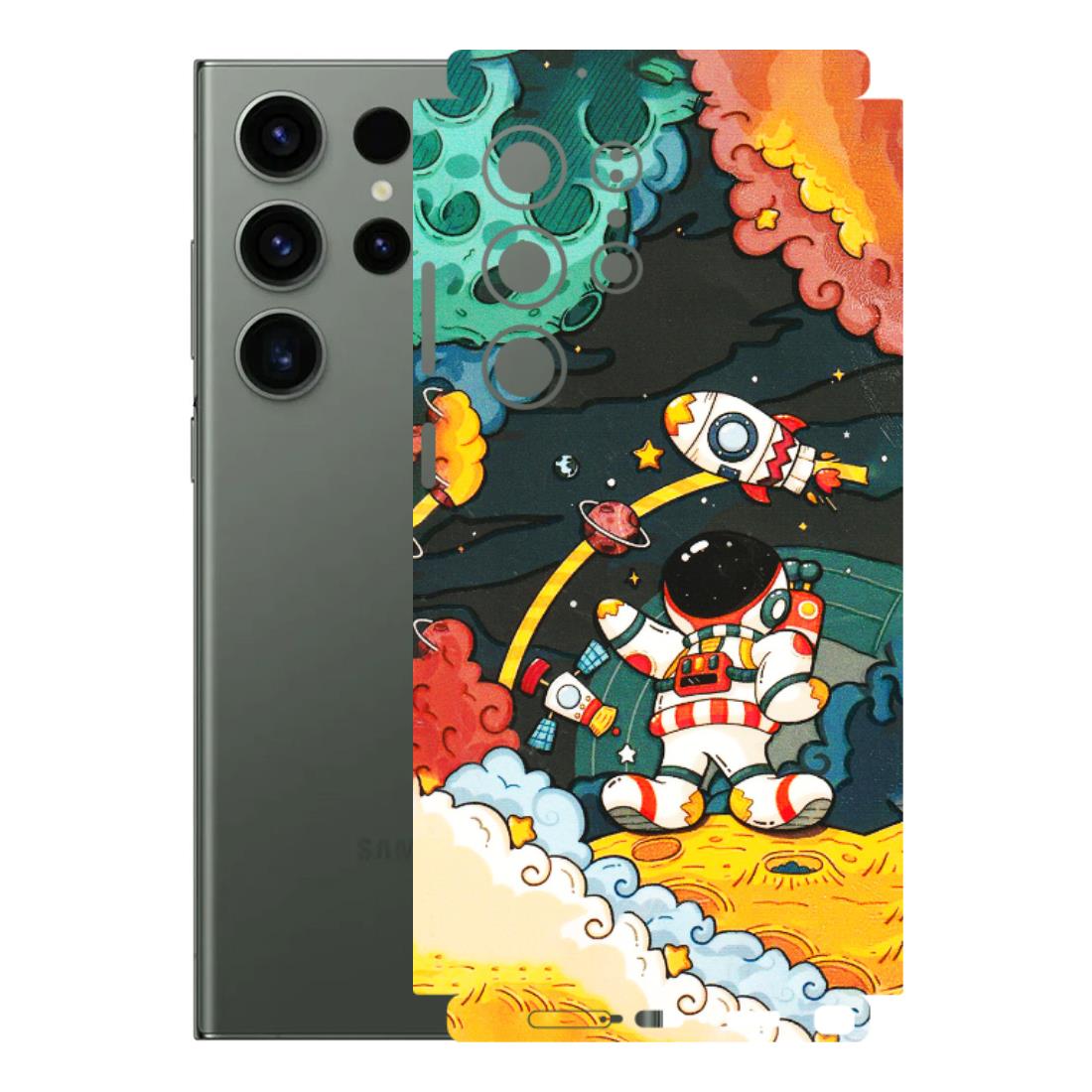 Samsung A/S Series Phone Skins (All Models) - Astronauts & Spaceship - 3D Embossed Finish (L-145) Samsung Galaxy S23 Ultra (5G)