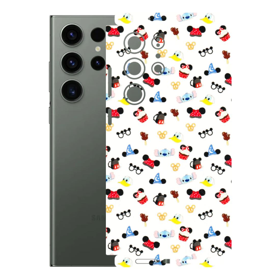 Samsung A/S Series Phone Skins (All Models) - Minnie Mouse & Donald Doodles s - 3D Embossed Finish (L-194) Samsung Galaxy S23 Ultra (5G)