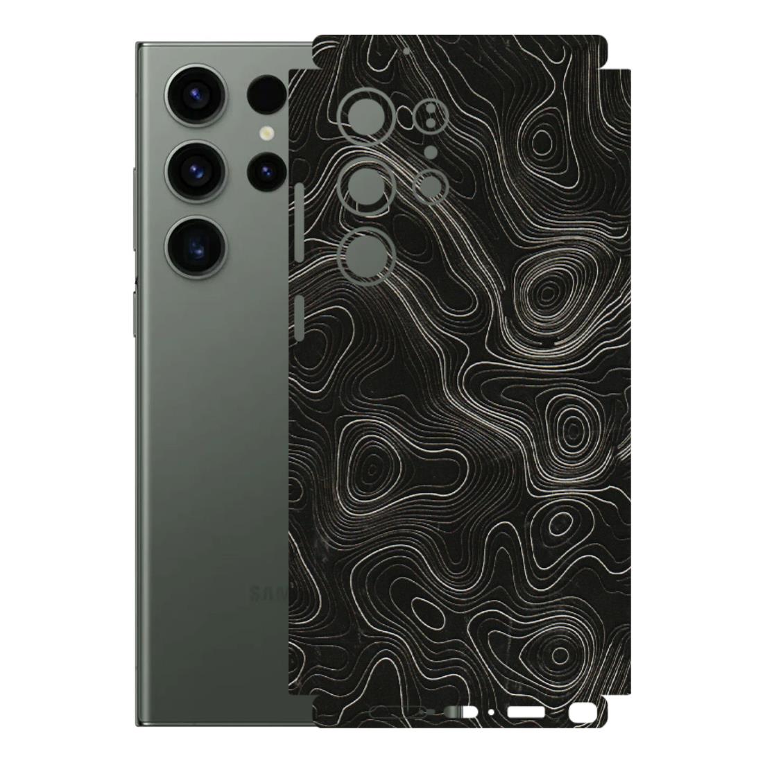 Samsung A/S Series Phone Skins (All Models) - Black Swirl - 3D Embossed Finish (L-196) Samsung Galaxy S23 Ultra (5G)