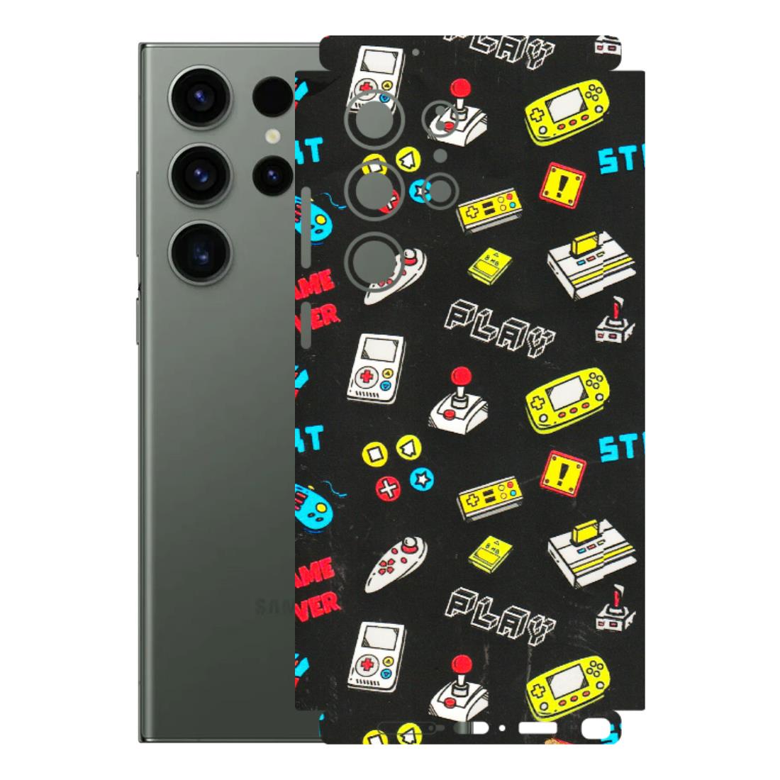 Samsung A/S Series Phone Skins (All Models) - Gaming Doodles - 3D Embossed Finish (L-224) Samsung Galaxy S23 Ultra (5G)