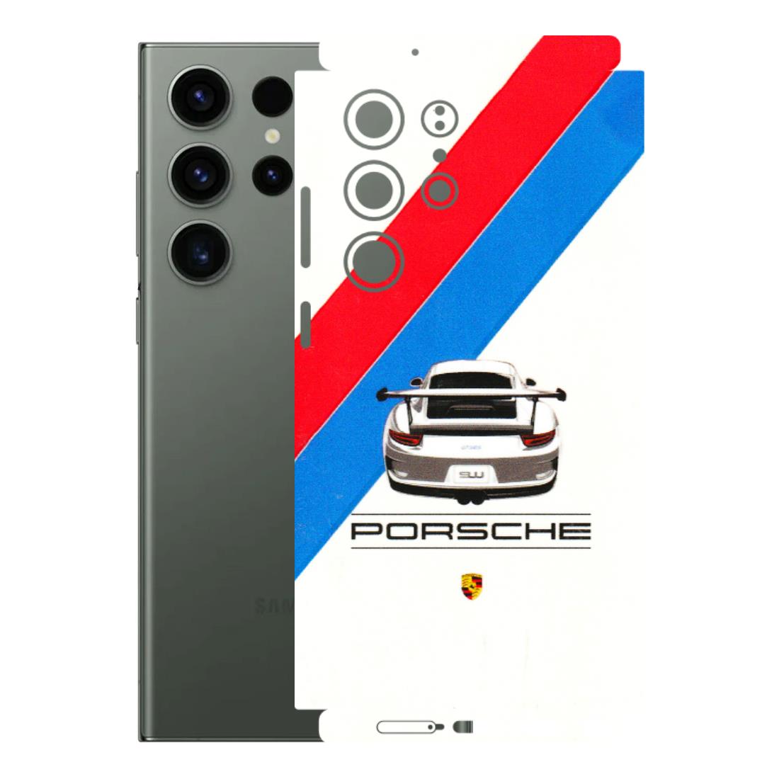 Samsung A/S Series Phone Skins (All Models) - Porche Car Sober Logo - 3D Embossed Finish (L-248) Samsung Galaxy S23 Ultra (5G)