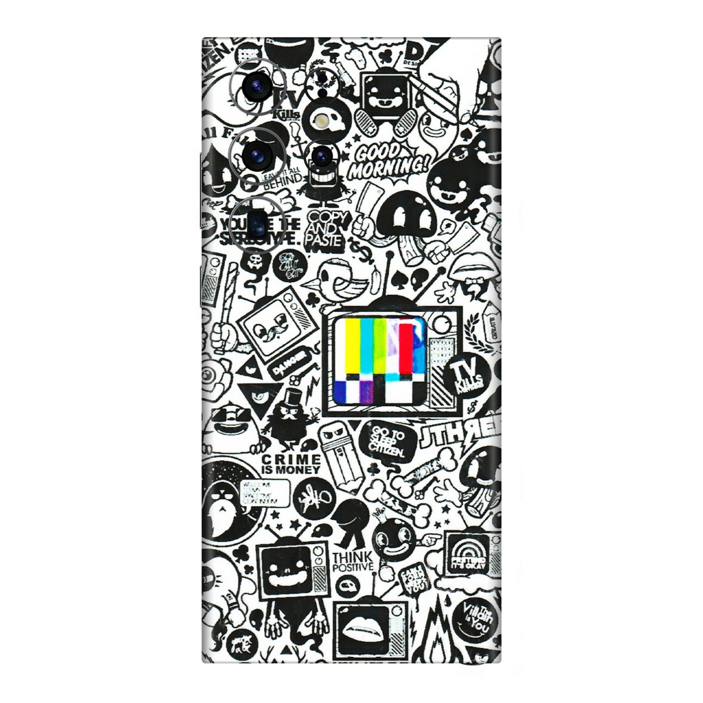 Samsung A/S Series Phone Skins (All Models) - Doodles Positive Art - 3D Embossed Finish (L-263) Samsung Galaxy S23 Ultra (5G)