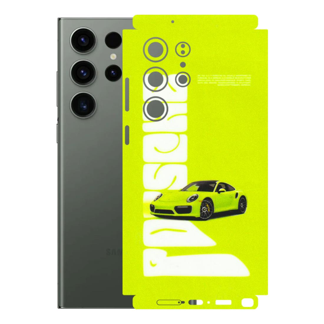 Samsung A/S Series Phone Skins (All Models) - Lime Green Porche - 3D Embossed Finish (L-30) Samsung Galaxy S23 Ultra (5G)
