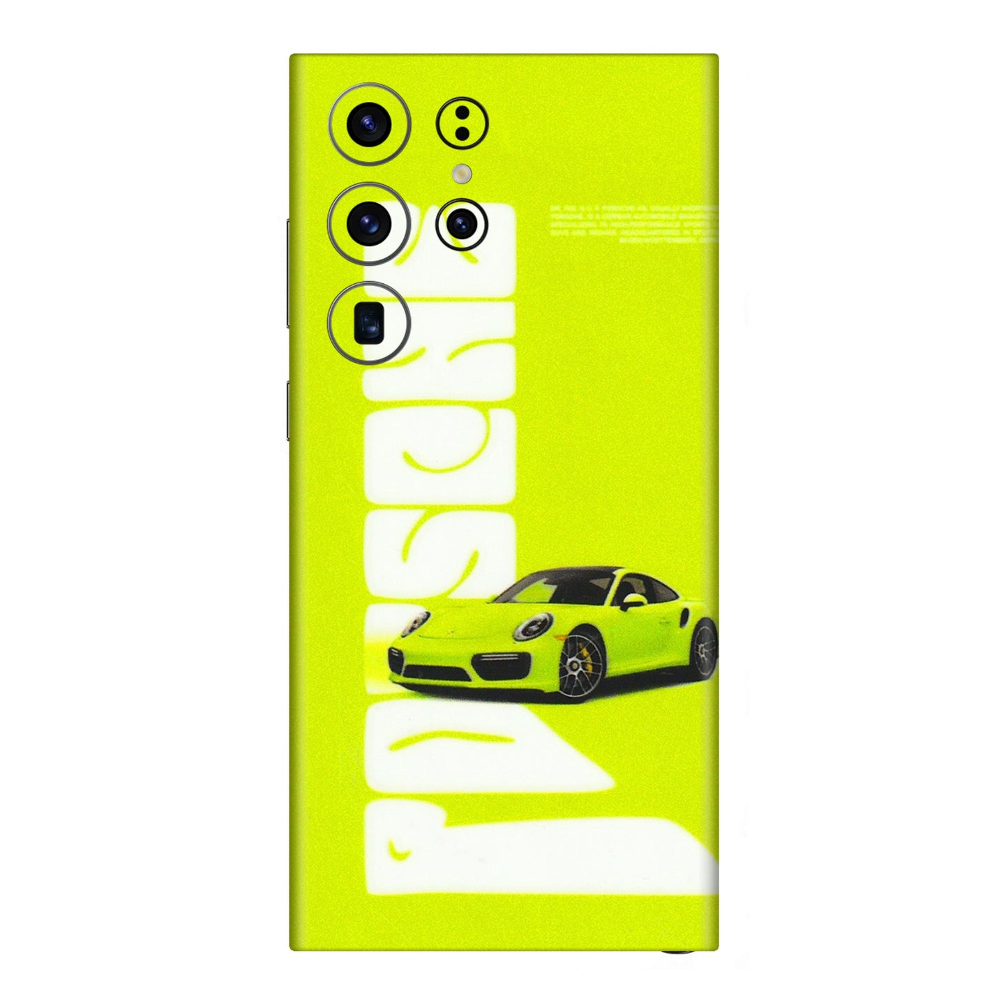 Samsung A/S Series Phone Skins (All Models) - Lime Green Porche - 3D Embossed Finish (L-30) Samsung Galaxy S23 Ultra (5G)