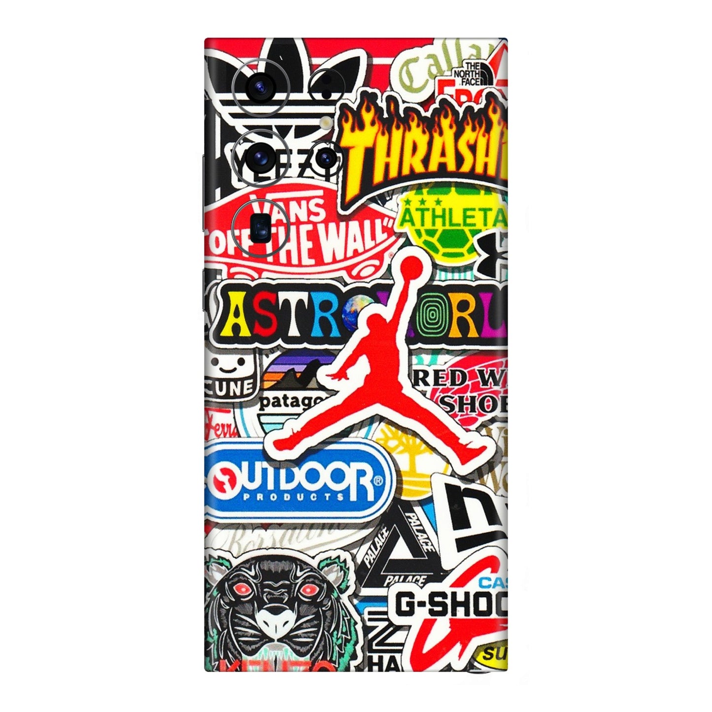 Samsung A/S Series Phone Skins (All Models) - Multi Brands Sticker Graffiti - 3D Embossed Finish (L-37) Samsung Galaxy S23 Ultra (5G)