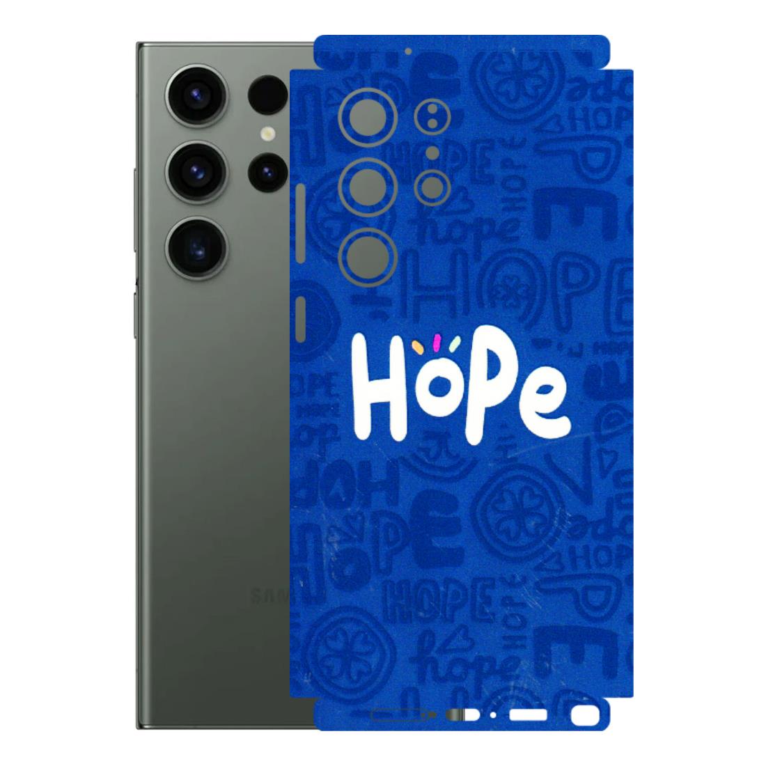 Samsung A/S Series Phone Skins (All Models) - Hope Doodles Blue - 3D Embossed Finish (L-43) Samsung Galaxy S23 Ultra (5G)