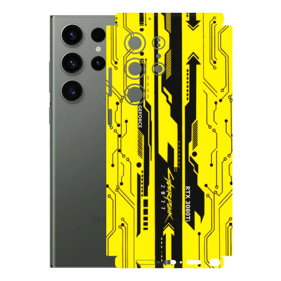 Samsung A/S Series Phone Skins (All Models) - Yellow Cyberpunk - 3D Embossed Finish (L-93) Samsung Galaxy S23 Ultra (5G)