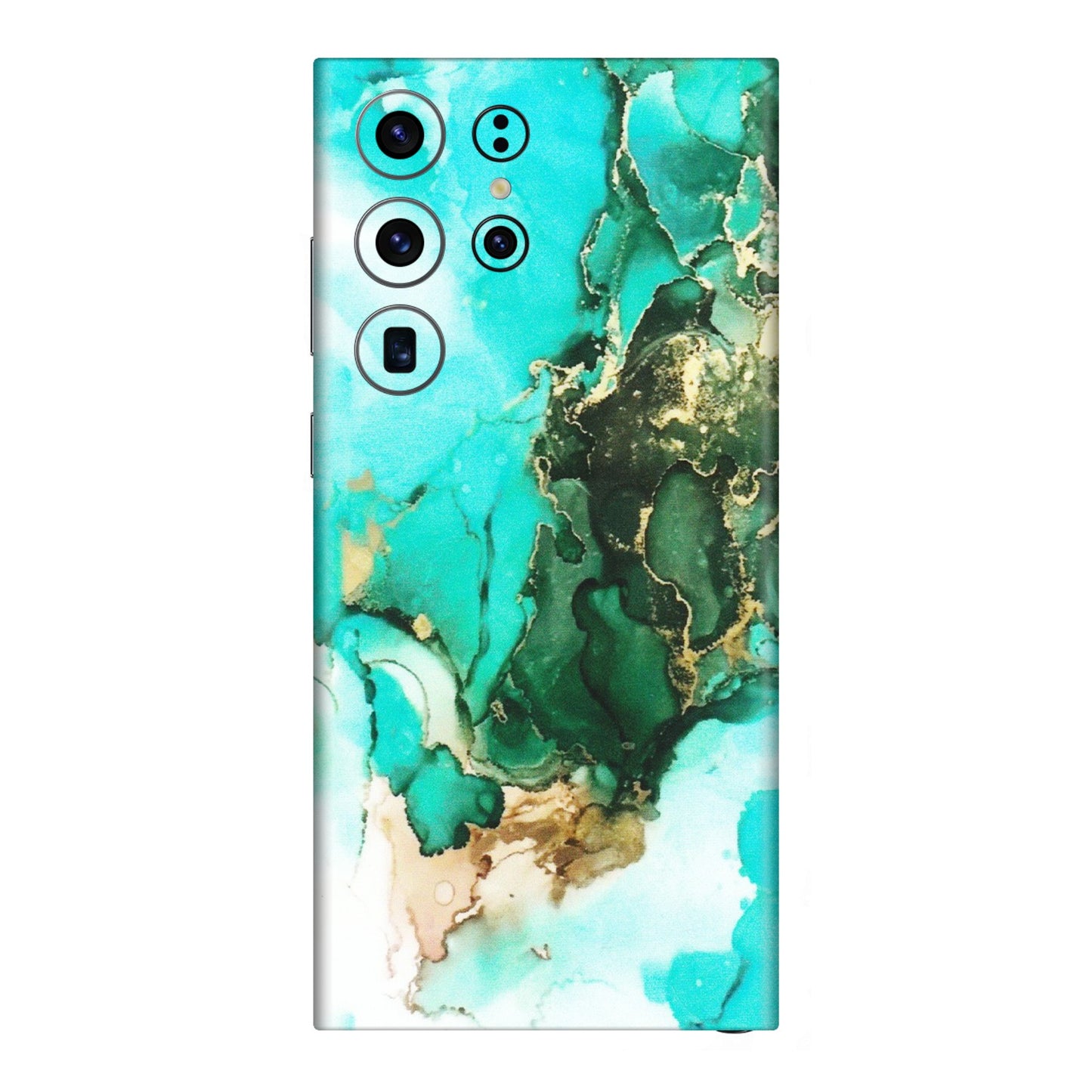 Samsung A/S Series Phone Skins (All Models) - The Blue Gold Marble - Matte Finish (M-124) Samsung Galaxy S23 Ultra (5G)