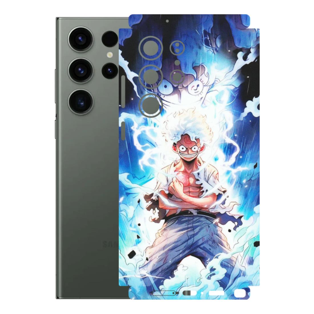 Samsung A/S Series Phone Skins (All Models) - Blue Thunder Luffy Anime - Matte Finish (M-132) Samsung Galaxy S23 Ultra (5G)
