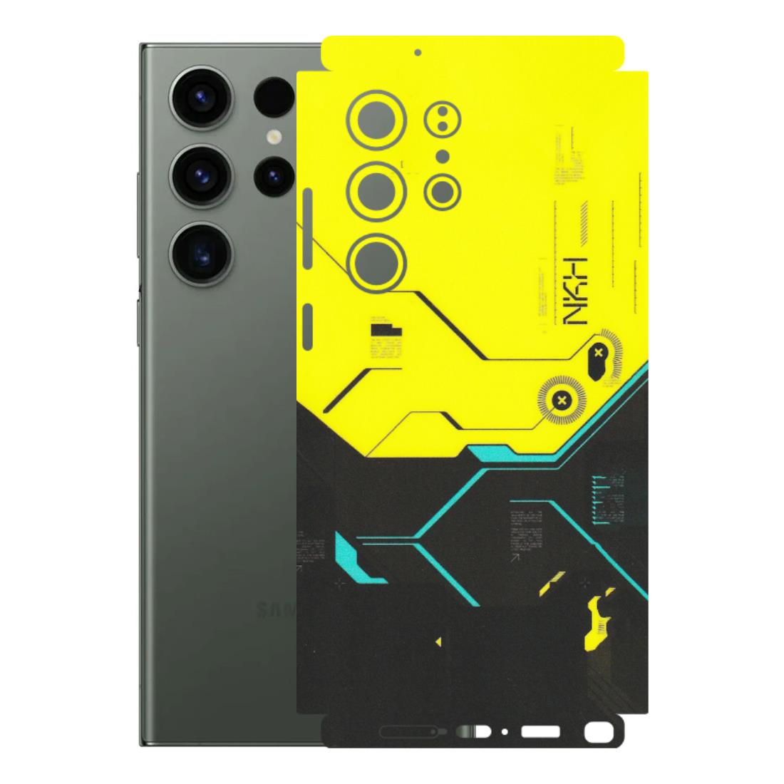 Samsung A/S Series Phone Skins (All Models) - Black Yellow Technica - Matte Finish (M-53) Samsung Galaxy S23 Ultra (5G)
