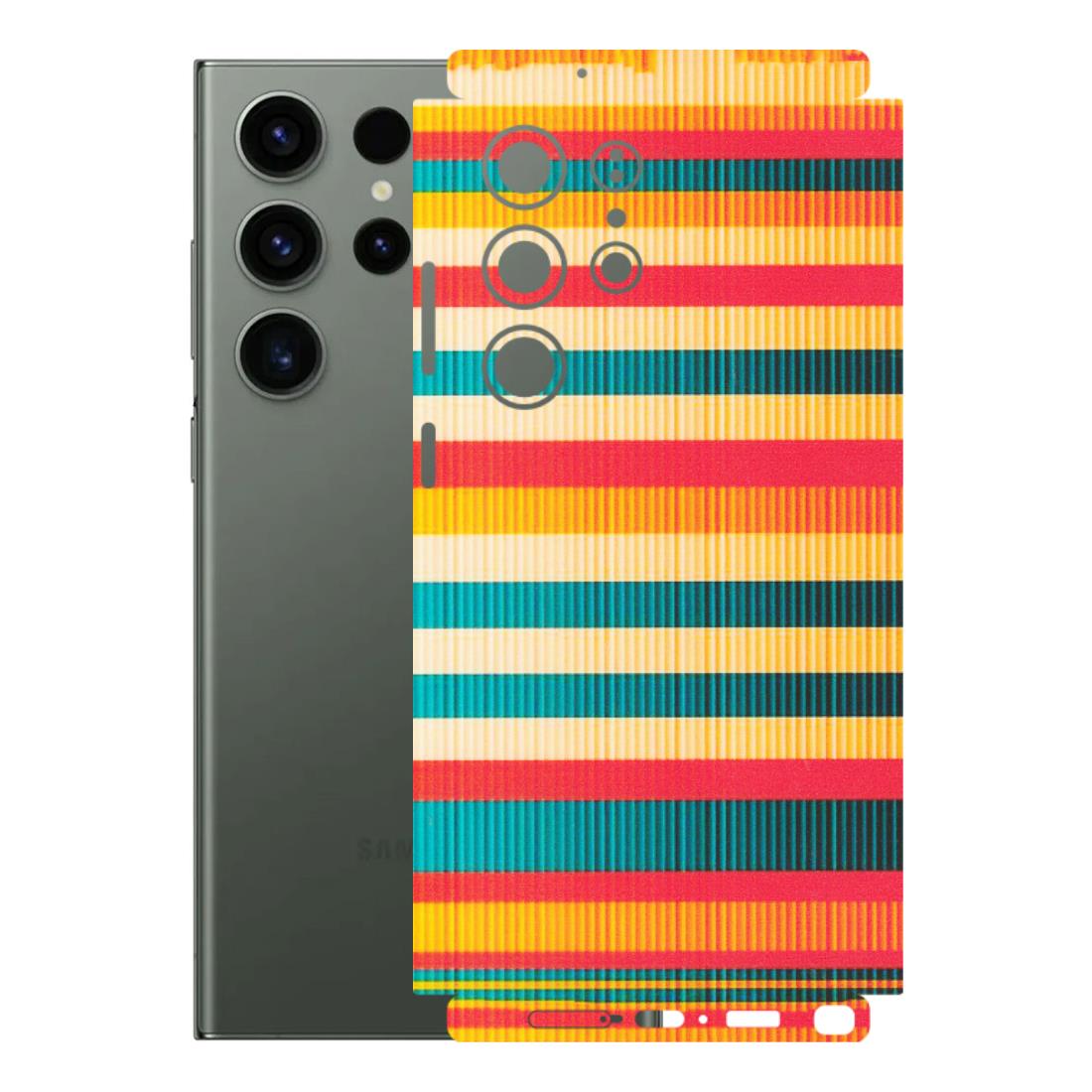 Samsung A/S Series Phone Skins (All Models) - Colourful Stripes Soothing Effect - Matte Finish (M-86) Samsung Galaxy S23 Ultra (5G)