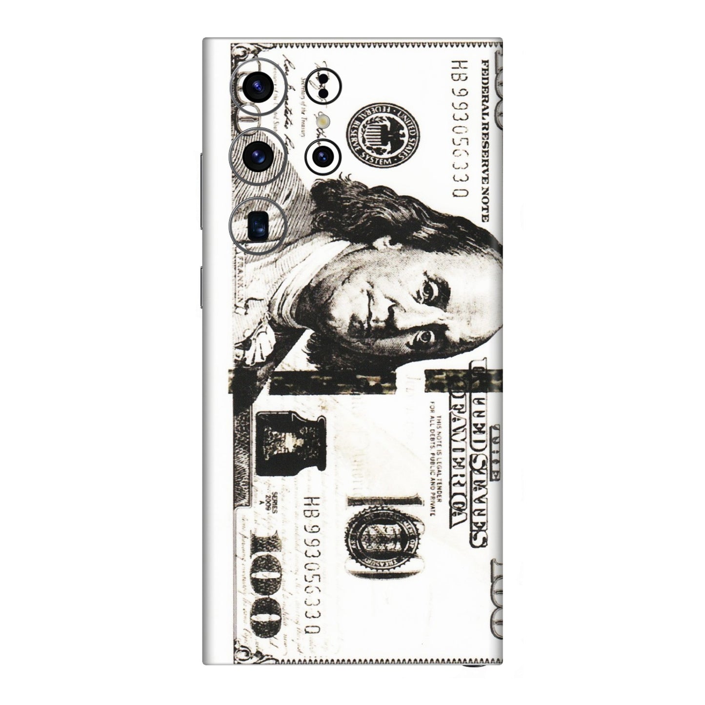 Samsung A/S Series Phone Skins (All Models) - 100 Dollar Currency - Transparent Finish (T-01) Samsung Galaxy S23 Ultra (5G)
