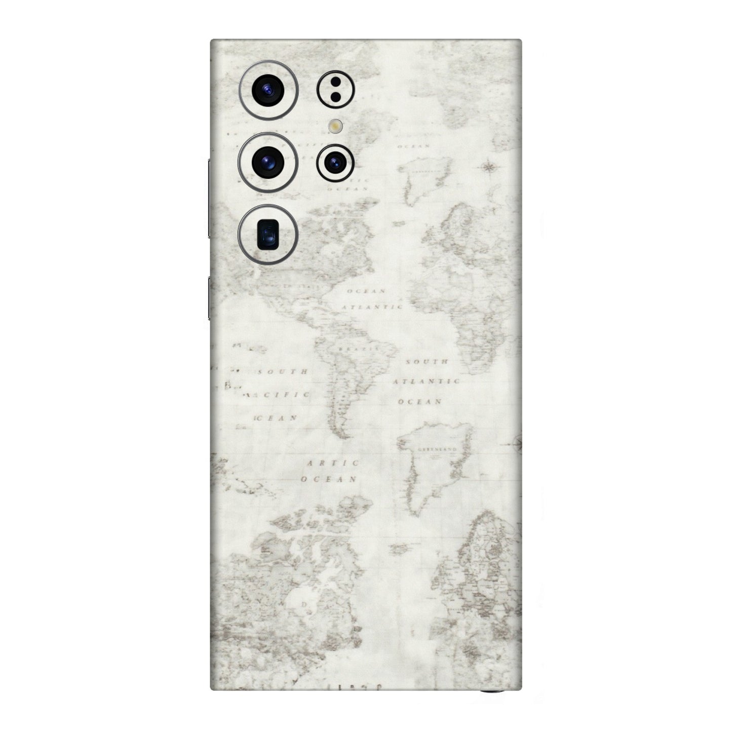 Samsung A/S Series Phone Skins (All Models) - World Travel Map - Transparent Finish (T-04) Samsung Galaxy S23 Ultra (5G)