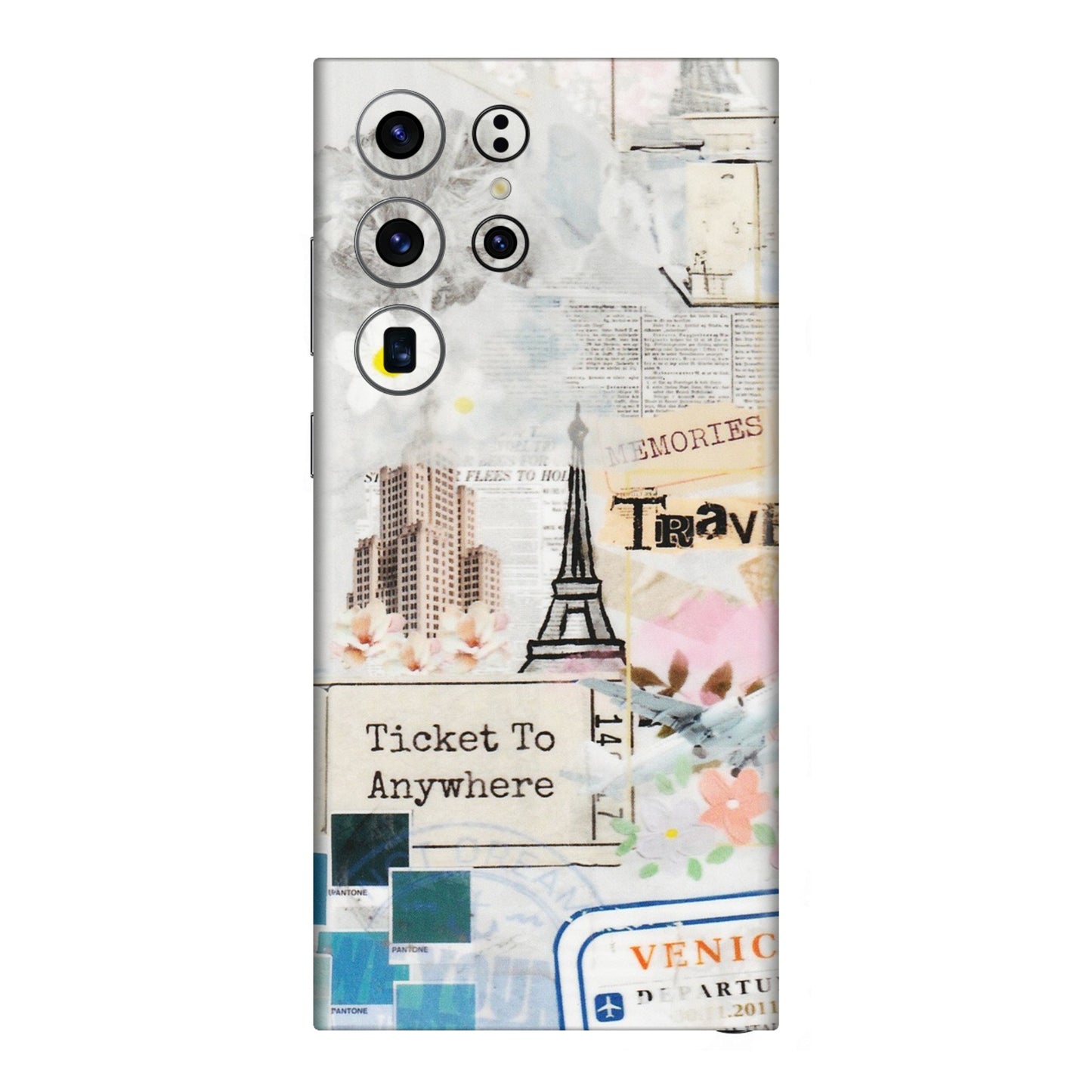 Samsung A/S Series Phone Skins (All Models) - Travel Memories - Transparent Finish (T-09) Samsung Galaxy S23 Ultra (5G)