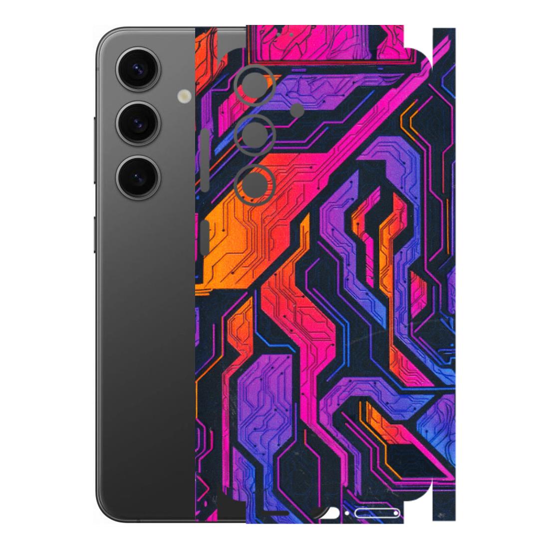 Samsung A/S Series Phone Skins (All Models) - Tech Circuits Futuristic - 3D Embossed Finish (L-07) Samsung Galaxy S24 (5G)