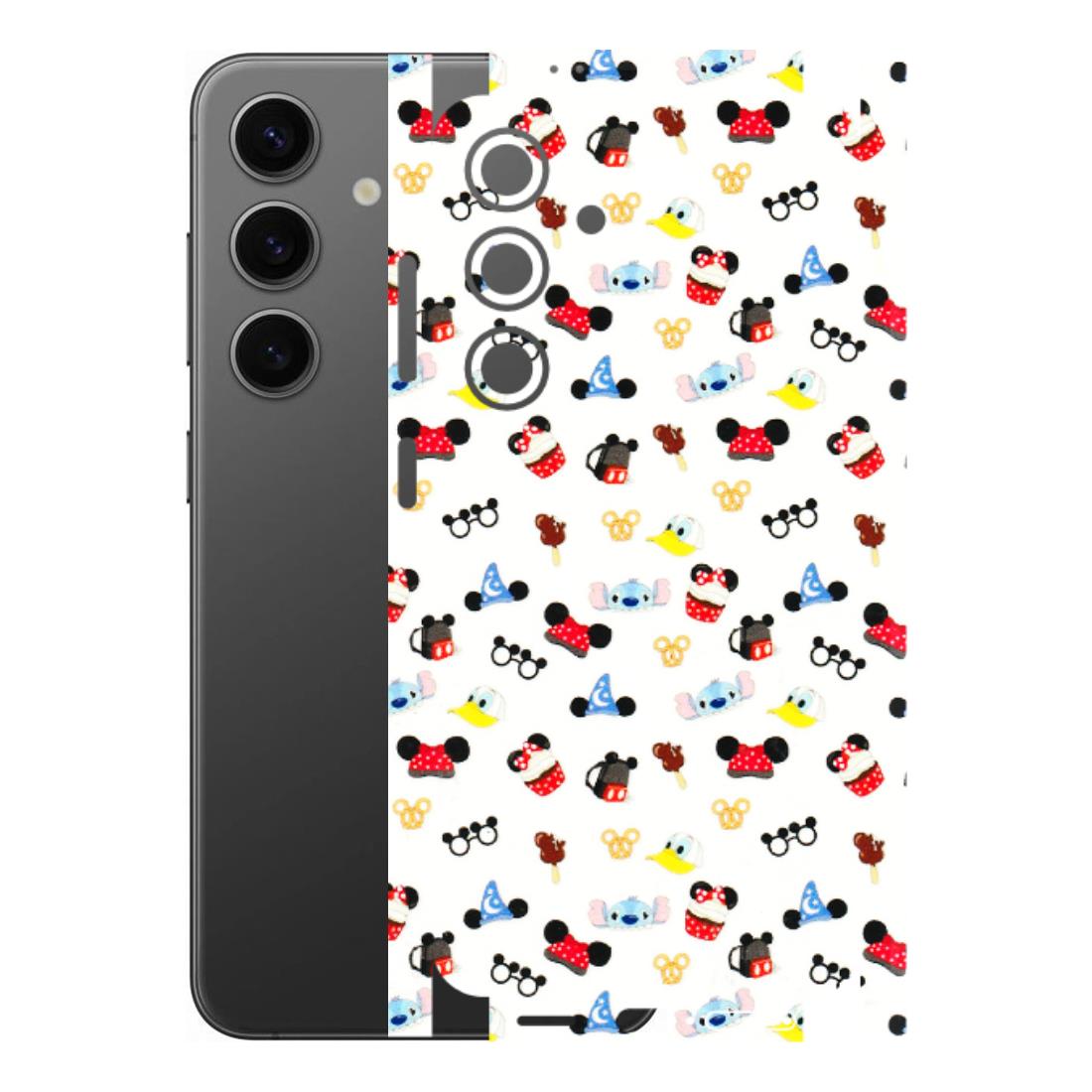 Samsung A/S Series Phone Skins (All Models) - Minnie Mouse & Donald Doodles s - 3D Embossed Finish (L-194) Samsung Galaxy S24 (5G)
