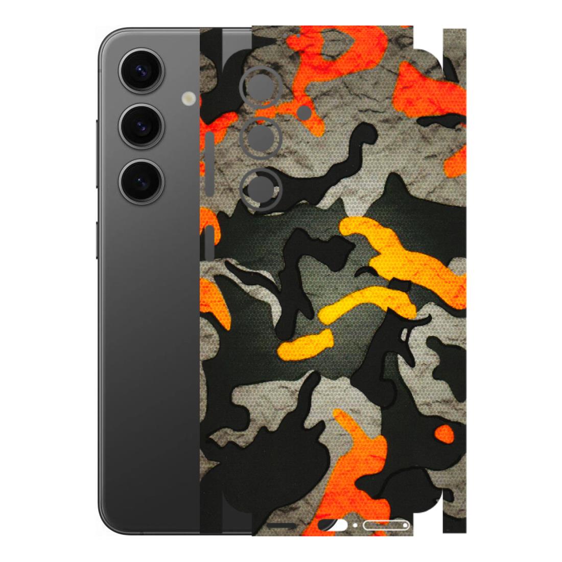 Samsung A/S Series Phone Skins (All Models) - Orange Camouflage - 3D Embossed Finish (L-204) Samsung Galaxy S24 (5G)