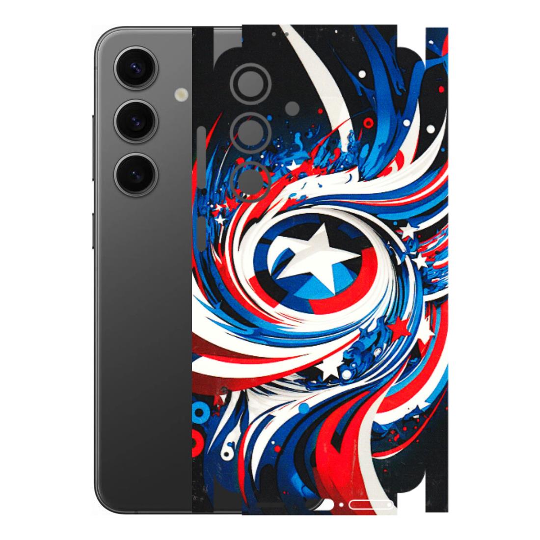 Samsung A/S Series Phone Skins (All Models) - Captain America Logo - 3D Embossed Finish (L-307) Samsung Galaxy S24 (5G)