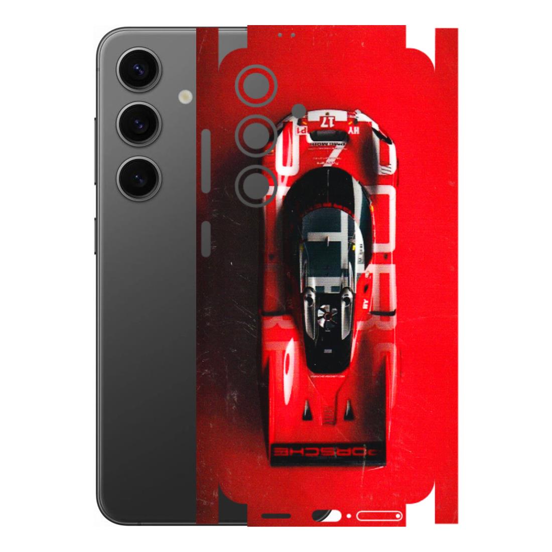 Samsung A/S Series Phone Skins (All Models) - Red Porsche Car Logo - 3D Embossed Finish (L-315) Samsung Galaxy S24 (5G)