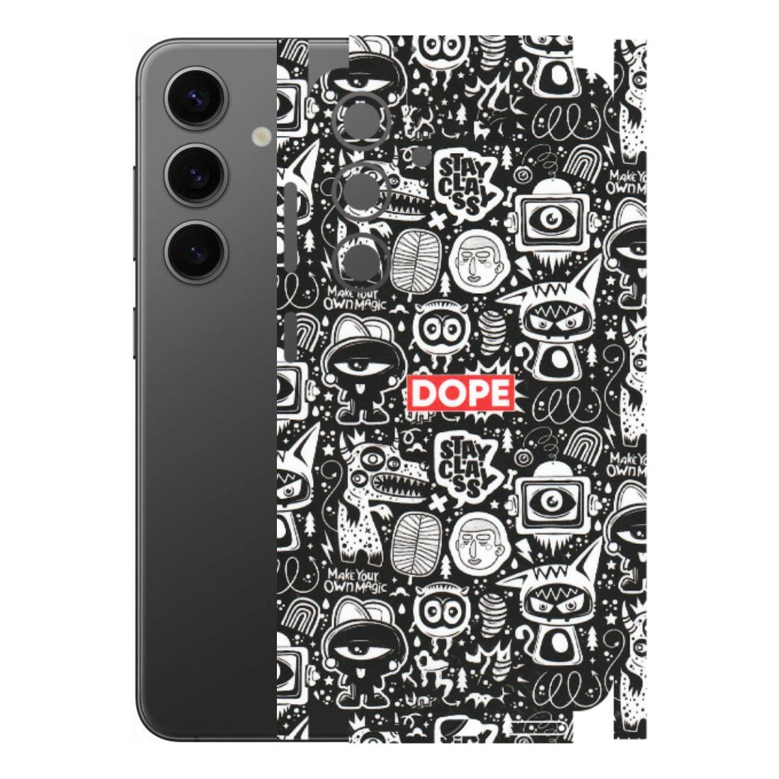 Samsung A/S Series Phone Skins (All Models) - Dope Stay Classy Black Doodles - Matte Finish (M-126) Samsung Galaxy S24 (5G)