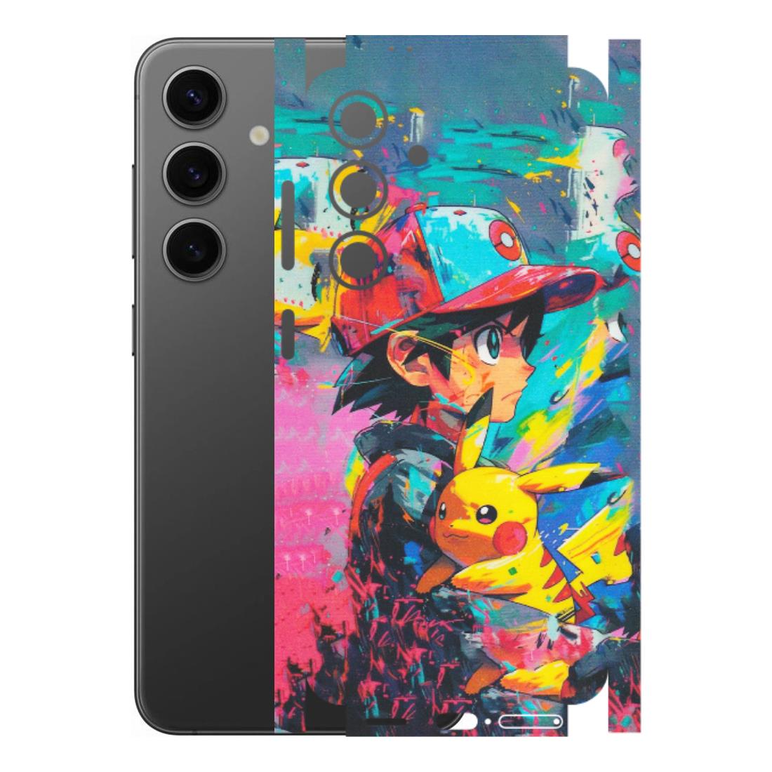 Samsung A/S Series Phone Skins (All Models) - Ash & Pikachu - Matte Finish (M-26) Samsung Galaxy S24 (5G)