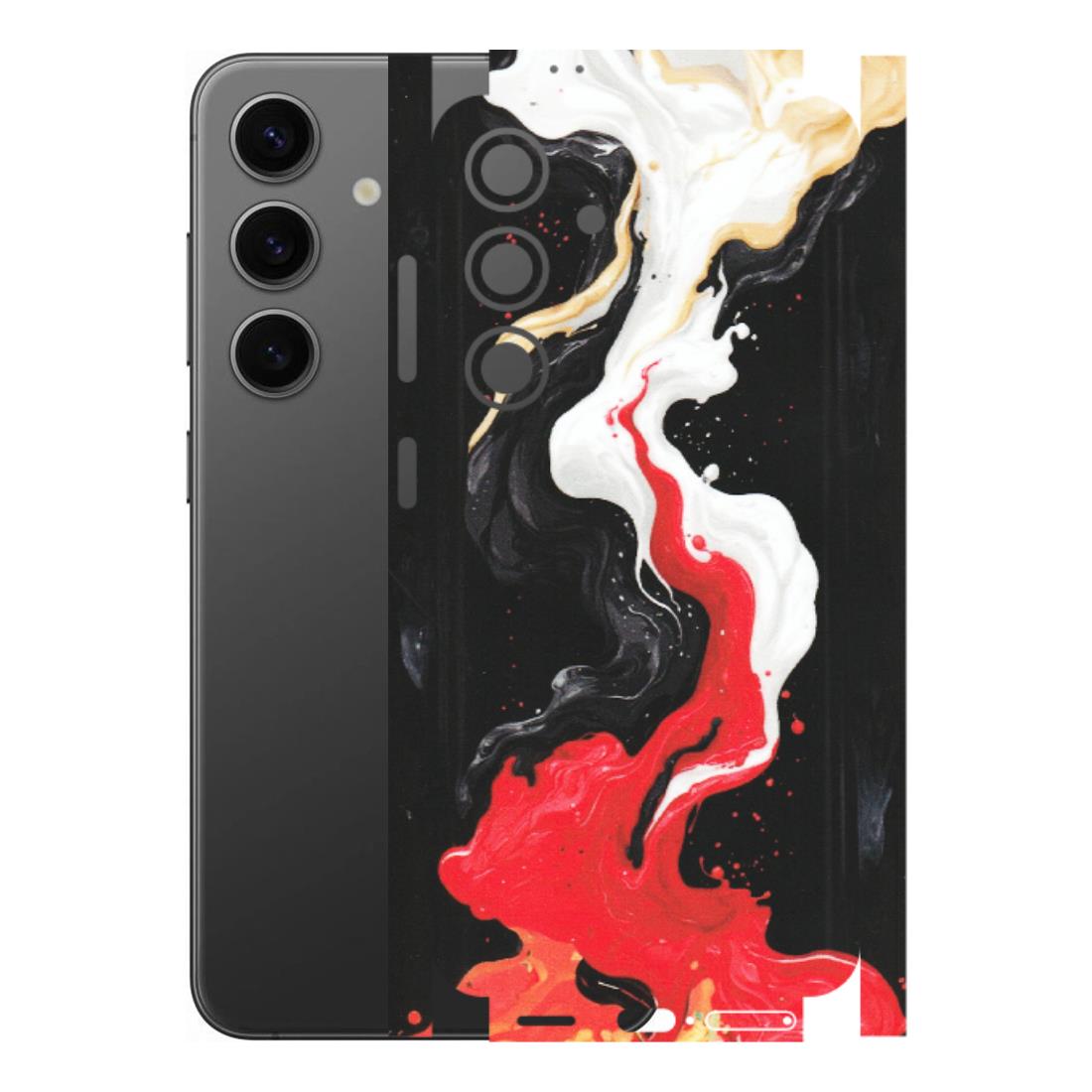 Samsung A/S Series Phone Skins (All Models) - Black Red White Paint Splash Fusion - Matte Finish (M-56) Samsung Galaxy S24 (5G)