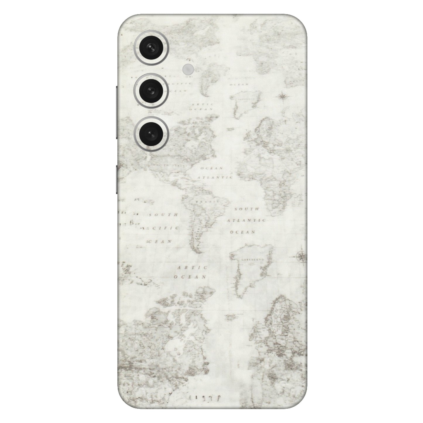 Samsung A/S Series Phone Skins (All Models) - World Travel Map - Transparent Finish (T-04) Samsung Galaxy S24 (5G)