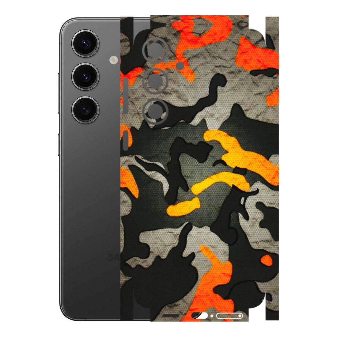 Samsung A/S Series Phone Skins (All Models) - Orange Camouflage - 3D Embossed Finish (L-204) Samsung Galaxy S24 Plus