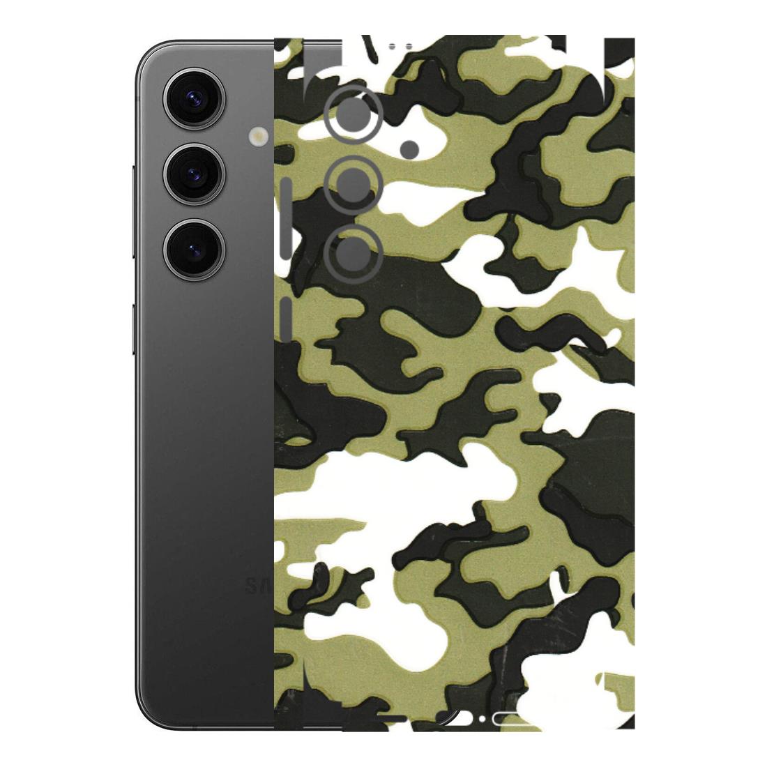 Samsung A/S Series Phone Skins (All Models) - Camouflages White And Green - 3D Embossed Finish (L-243) Samsung Galaxy S24 Plus