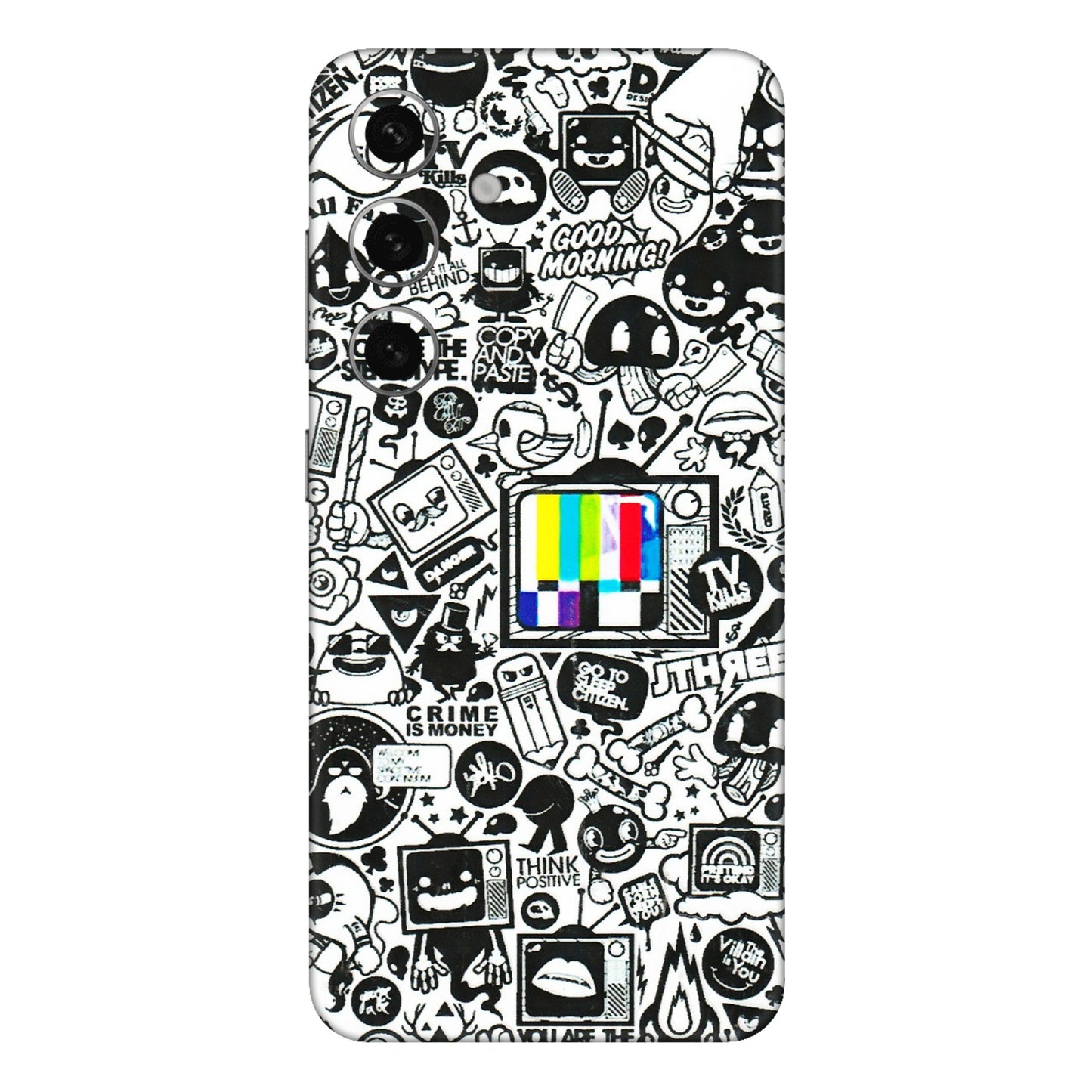Samsung A/S Series Phone Skins (All Models) - Doodles Positive Art - 3D Embossed Finish (L-263) Samsung Galaxy S24 Plus