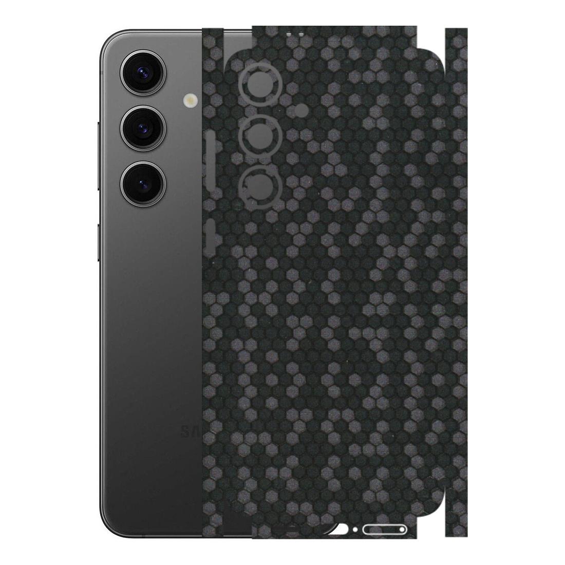 Samsung A/S Series Phone Skins (All Models) - Black Grey Honeycomb Sober - 3D Embossed Finish (L-85) Samsung Galaxy S24 Plus