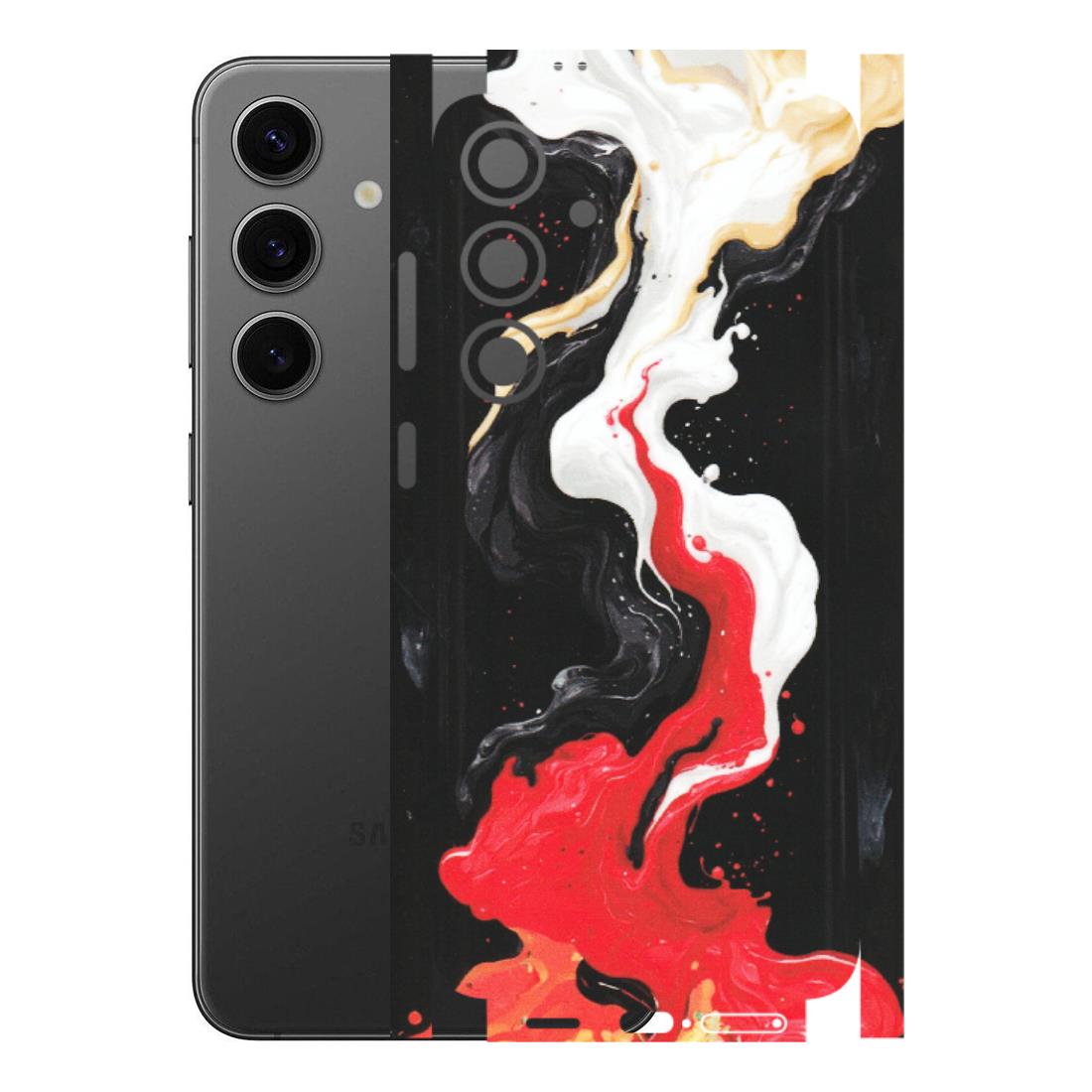 Samsung A/S Series Phone Skins (All Models) - Black Red White Paint Splash Fusion - Matte Finish (M-56) Samsung Galaxy S24 Plus