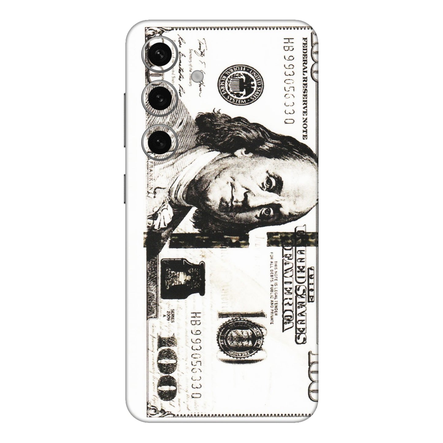 Samsung A/S Series Phone Skins (All Models) - 100 Dollar Currency - Transparent Finish (T-01) Samsung Galaxy S24 Plus