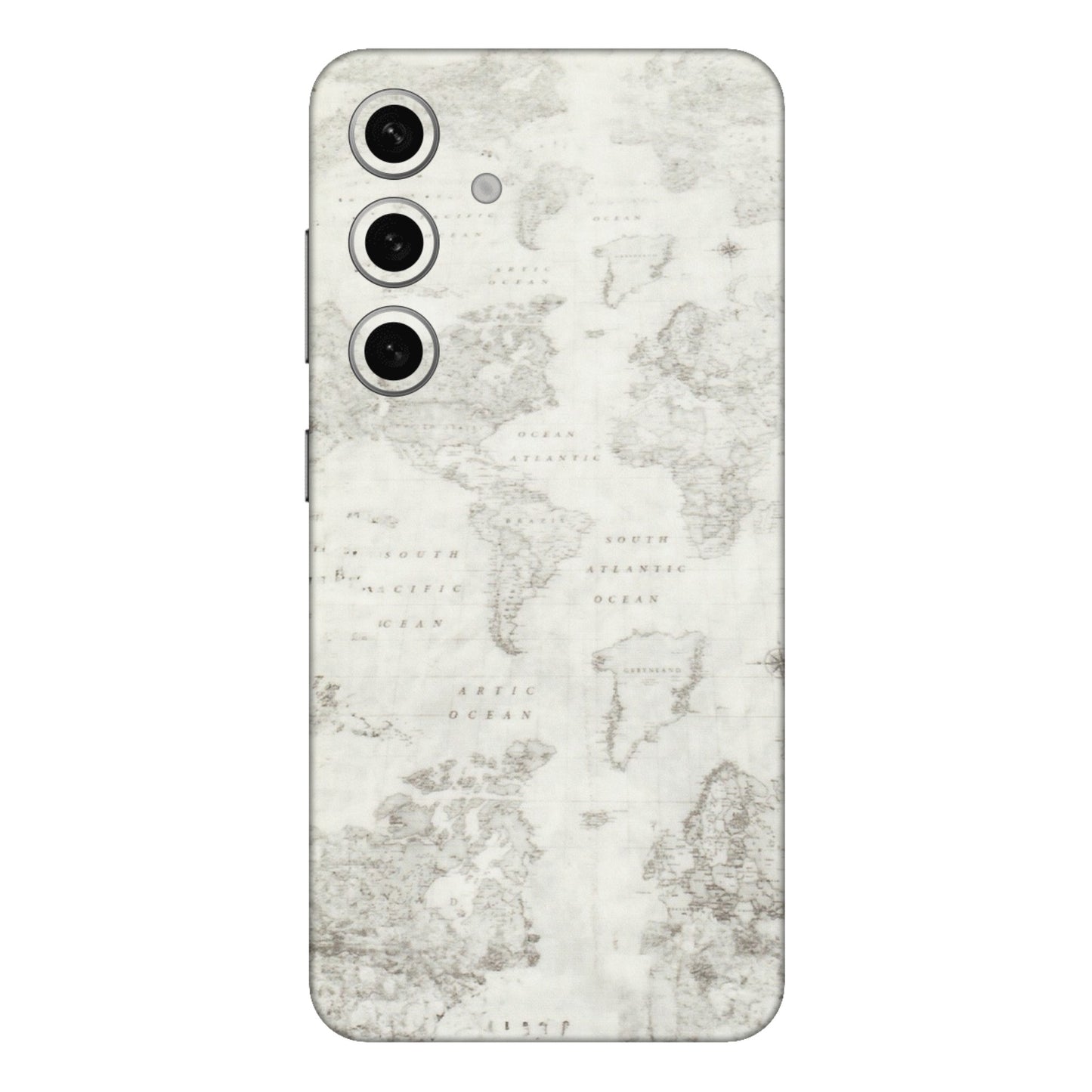 Samsung A/S Series Phone Skins (All Models) - World Travel Map - Transparent Finish (T-04) Samsung Galaxy S24 Plus