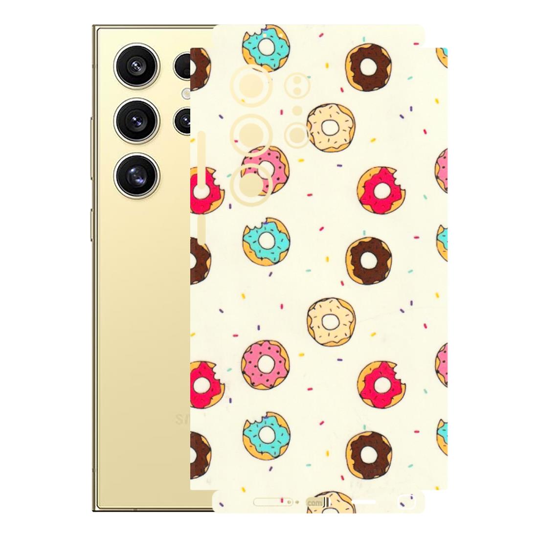 Samsung A/S Series Phone Skins (All Models) - Mini Donuts Doodle Art - 3D Embossed Finish (L-122) Samsung Galaxy S24 Ultra (5G)