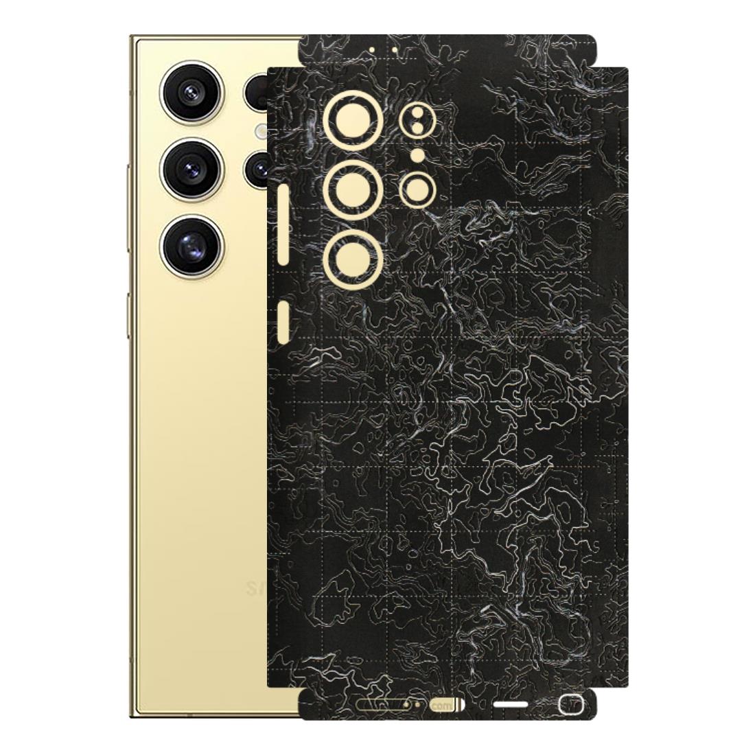 Samsung A/S Series Phone Skins (All Models) - Black map Texture - 3D Embossed Finish (L-201) Samsung Galaxy S24 Ultra (5G)