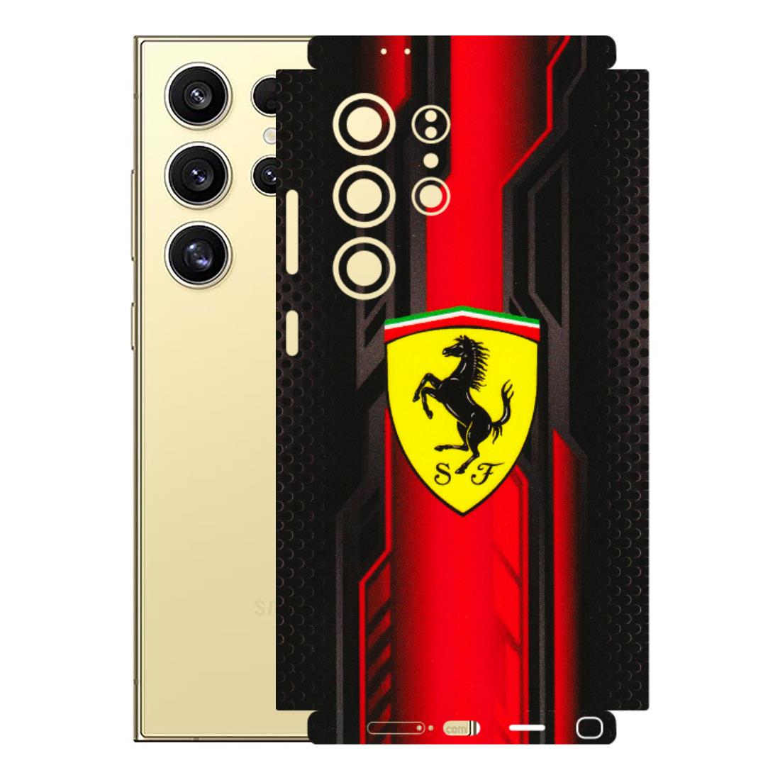 Samsung A/S Series Phone Skins (All Models) - Black Ferrari Logo - 3D Embossed Finish (L-253) Samsung Galaxy S24 Ultra (5G)
