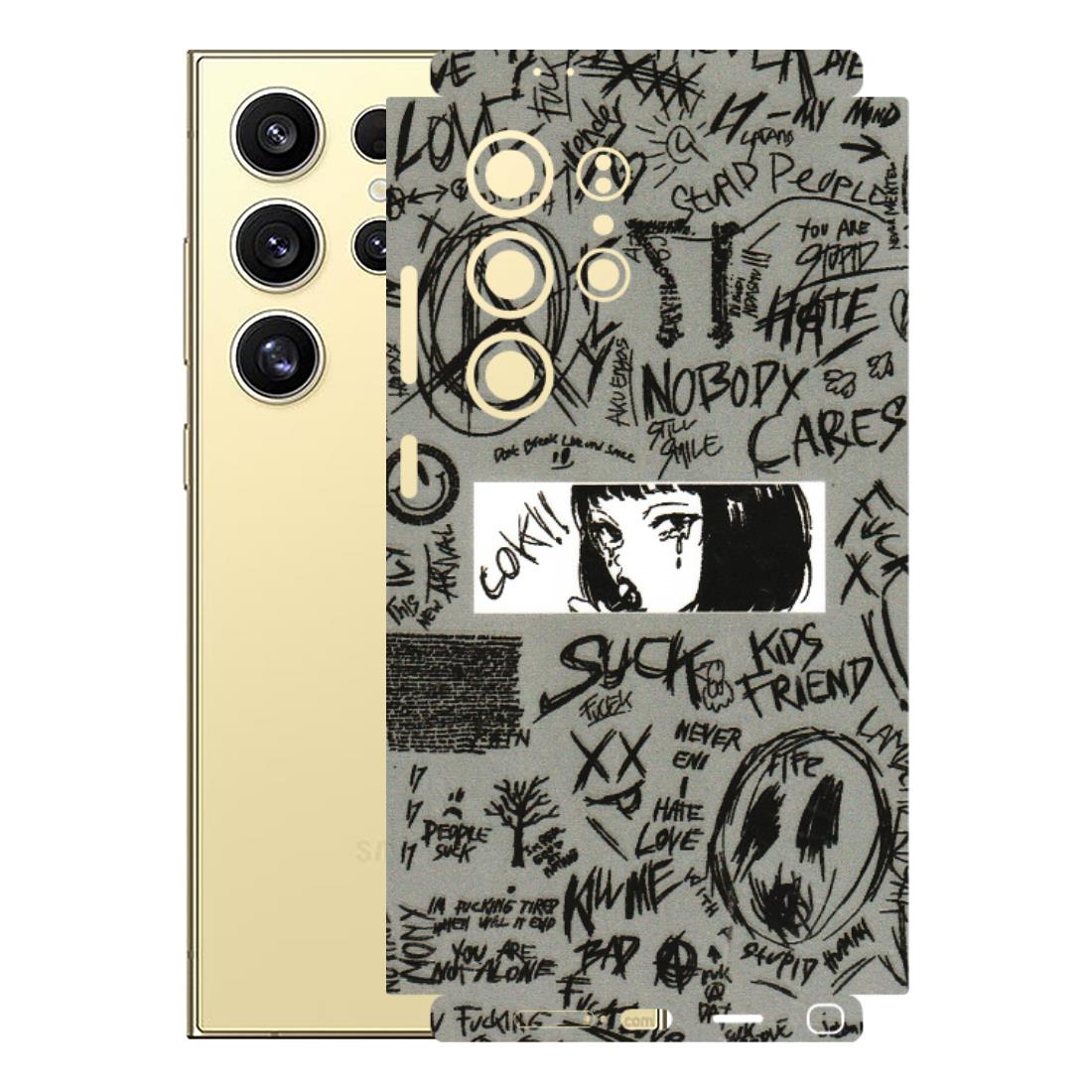 Samsung A/S Series Phone Skins (All Models) - Never Have Love Anime - 3D Embossed Finish (L-260) Samsung Galaxy S24 Ultra (5G)