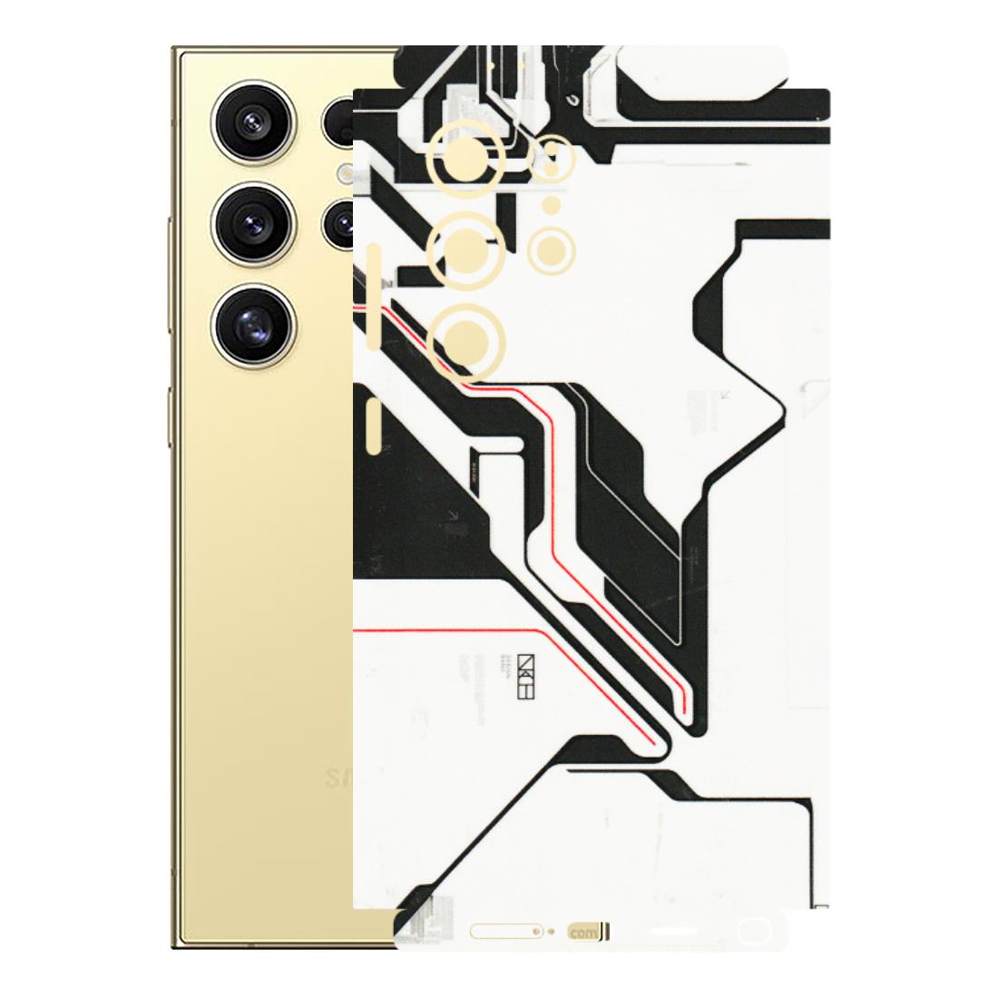 Samsung A/S Series Phone Skins (All Models) - White Techy Logo - 3D Embossed Finish (L-312) Samsung Galaxy S24 Ultra (5G)