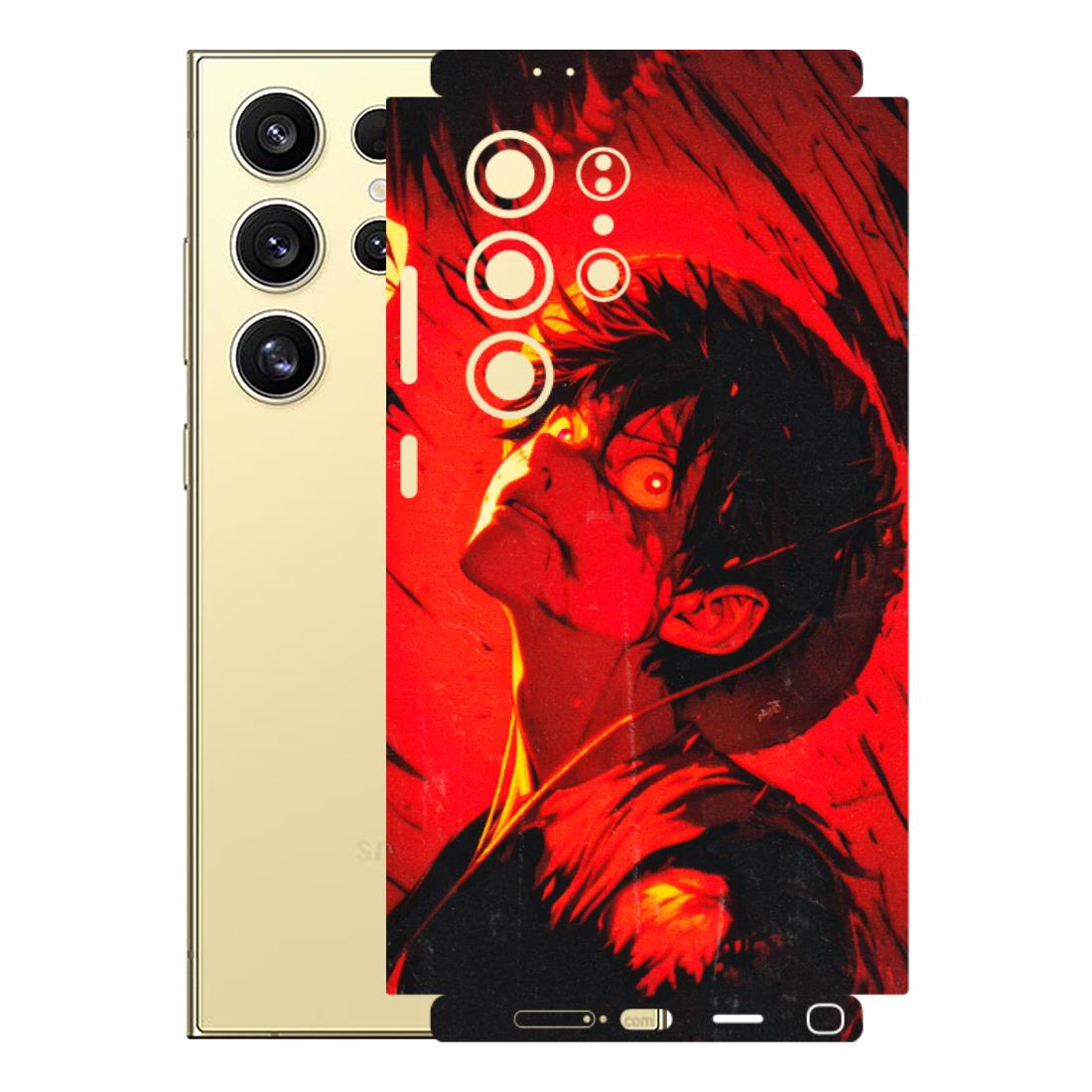 Samsung A/S Series Phone Skins (All Models) - D.Luffy Power Up One Piece Anime - 3D Embossed Finish (L-326) Samsung Galaxy S24 Ultra (5G)