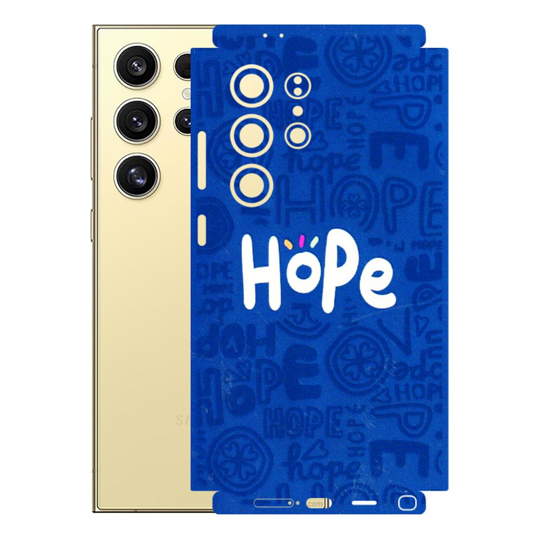 Samsung A/S Series Phone Skins (All Models) - Hope Doodles Blue - 3D Embossed Finish (L-43) Samsung Galaxy S24 Ultra (5G)