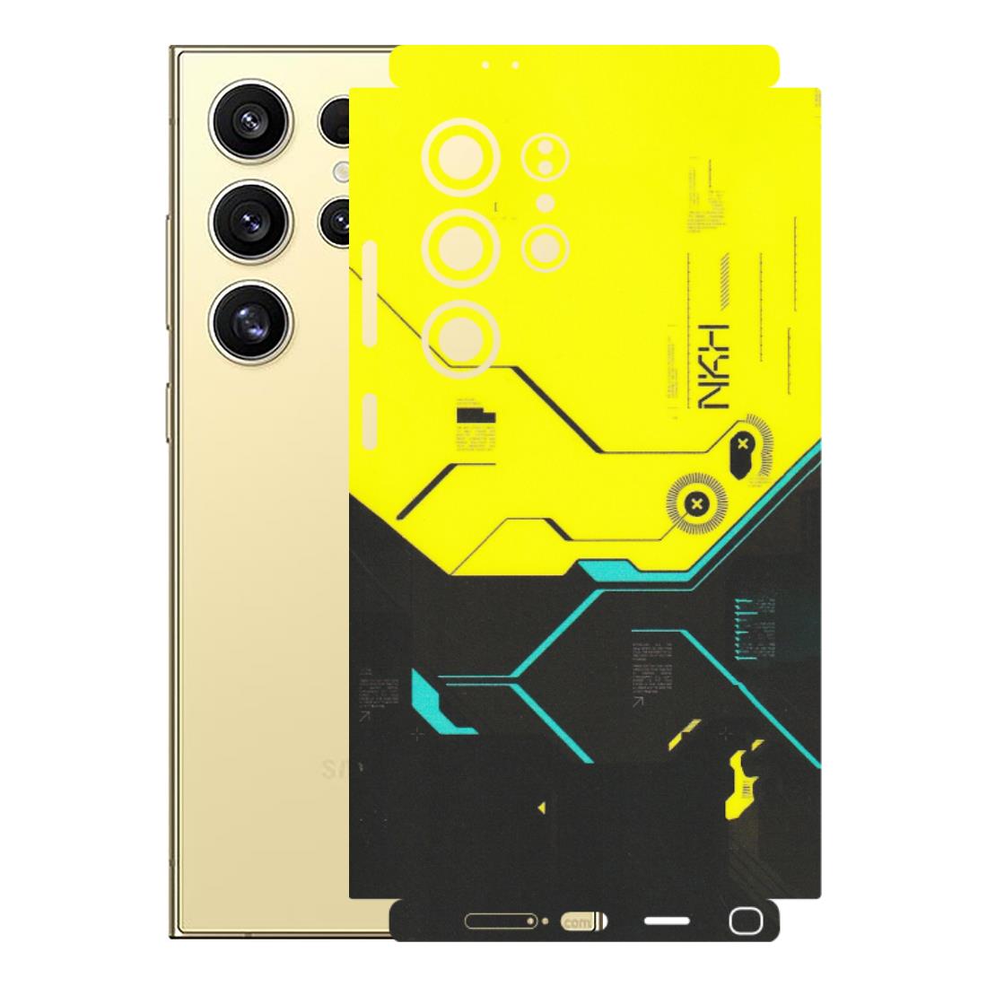 Samsung A/S Series Phone Skins (All Models) - Black Yellow Technica - Matte Finish (M-53) Samsung Galaxy S24 Ultra (5G)