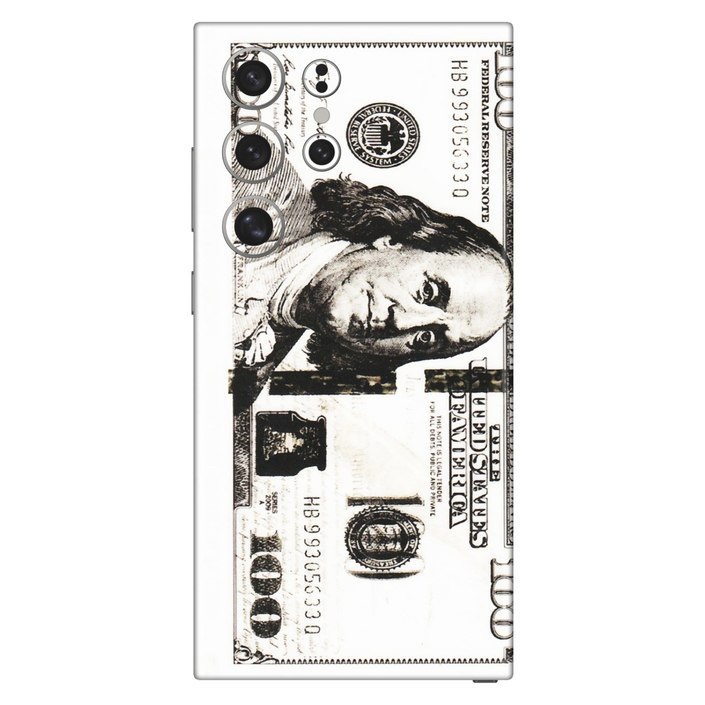 Samsung A/S Series Phone Skins (All Models) - 100 Dollar Currency - Transparent Finish (T-01) Samsung Galaxy S24 Ultra (5G)