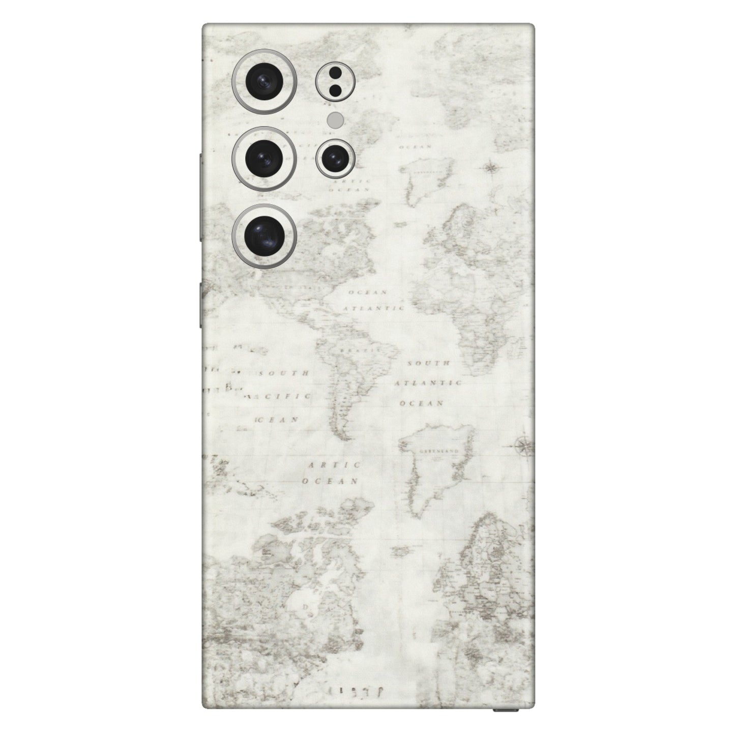 Samsung A/S Series Phone Skins (All Models) - World Travel Map - Transparent Finish (T-04) Samsung Galaxy S24 Ultra (5G)