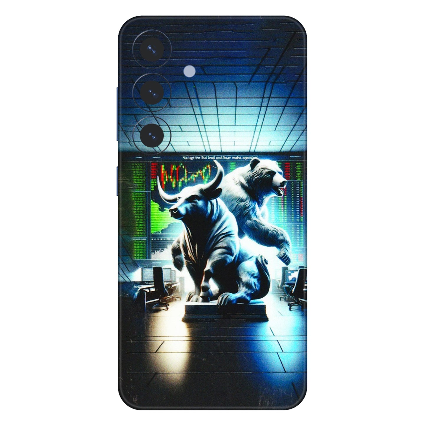 Samsung A/S Series Phone Skins (All Models) - Stock Market Sensex Bear vs Bulls - 3D Embossed Finish (L-15) Samsung Galaxy S25 (5G)