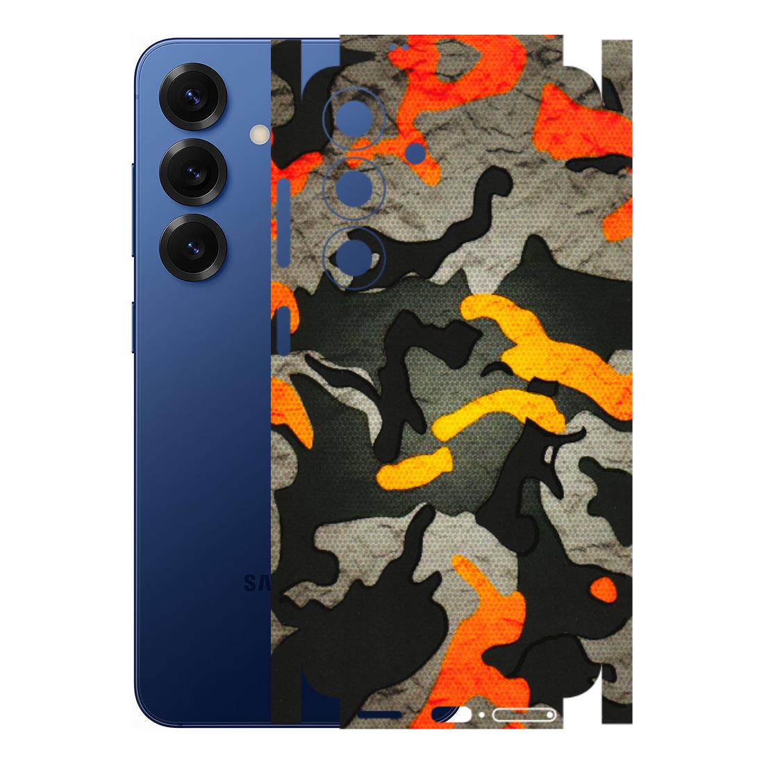 Samsung A/S Series Phone Skins (All Models) - Orange Camouflage - 3D Embossed Finish (L-204) Samsung Galaxy S25 (5G)