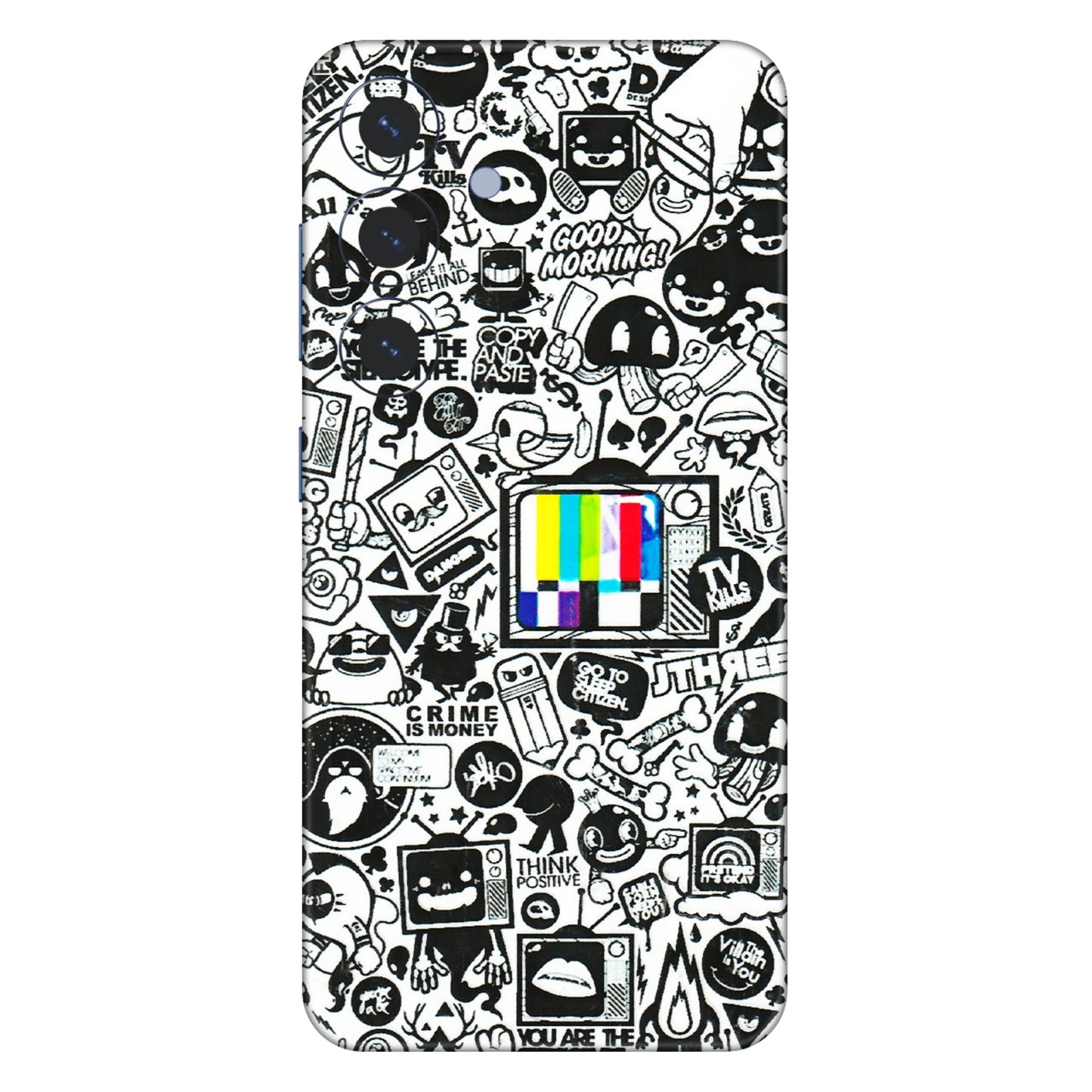 Samsung A/S Series Phone Skins (All Models) - Doodles Positive Art - 3D Embossed Finish (L-263) Samsung Galaxy S25 (5G)