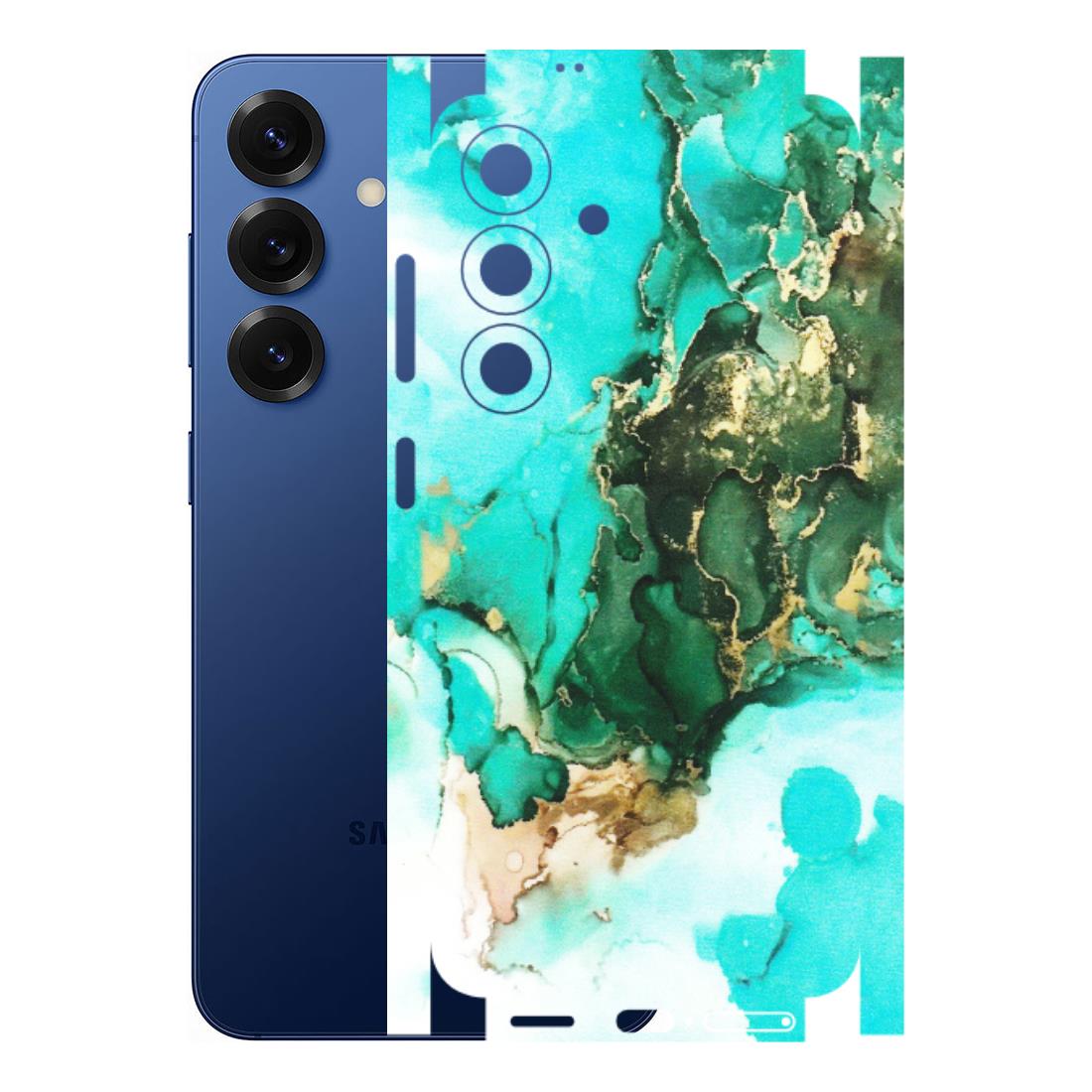 Samsung A/S Series Phone Skins (All Models) - The Blue Gold Marble - Matte Finish (M-124) Samsung Galaxy S25 (5G)