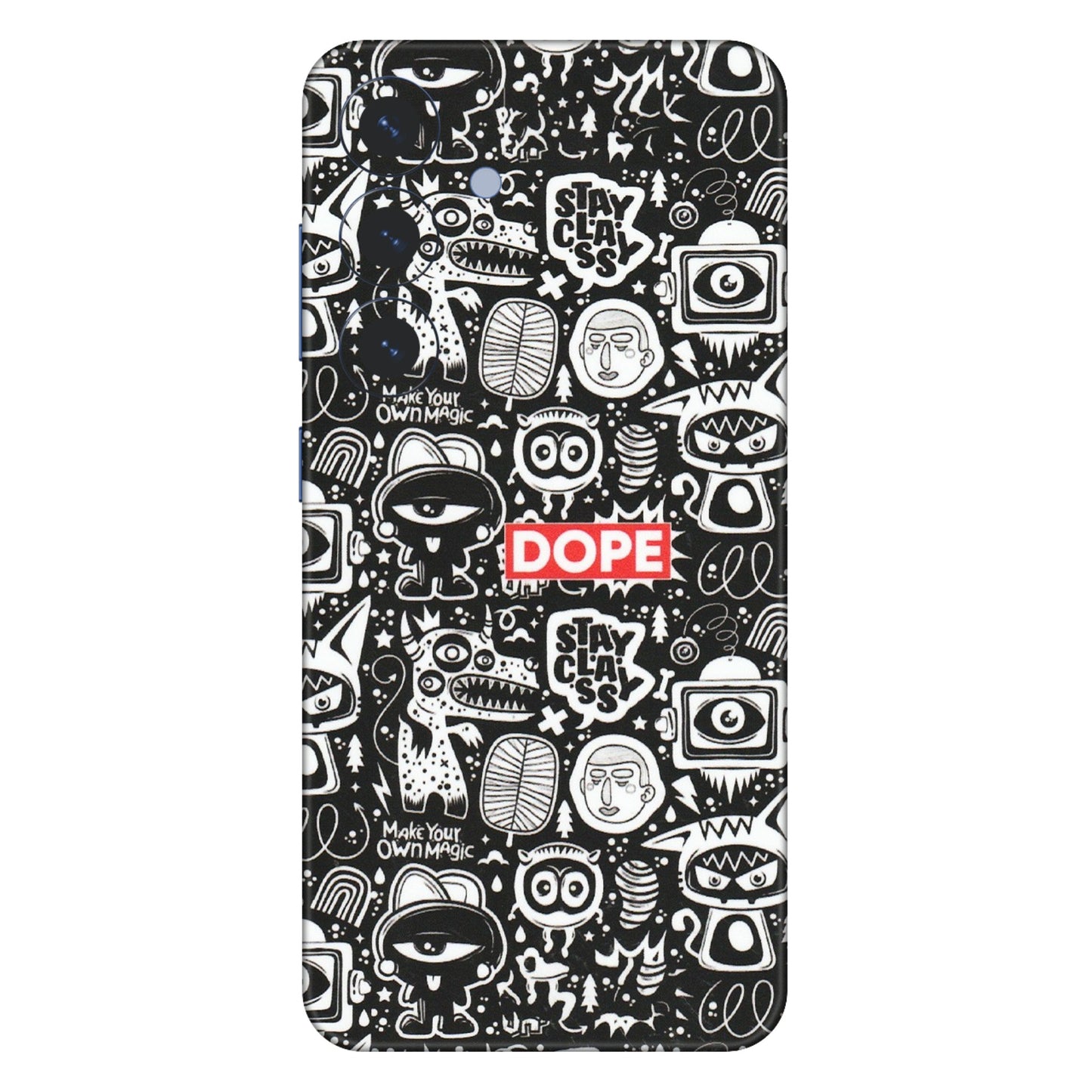 Samsung A/S Series Phone Skins (All Models) - Dope Stay Classy Black Doodles - Matte Finish (M-126) Samsung Galaxy S25 (5G)